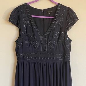 Alex Marie Formal Navy Beaded Gown Size 16